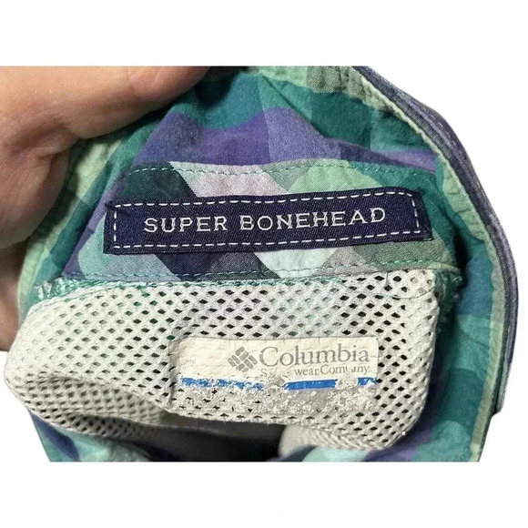 Columbia‎ PFG Size M/L Green Blue Plaid Vest - Picture 3 of 8